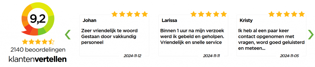 Slider Widget Klantenvertellen